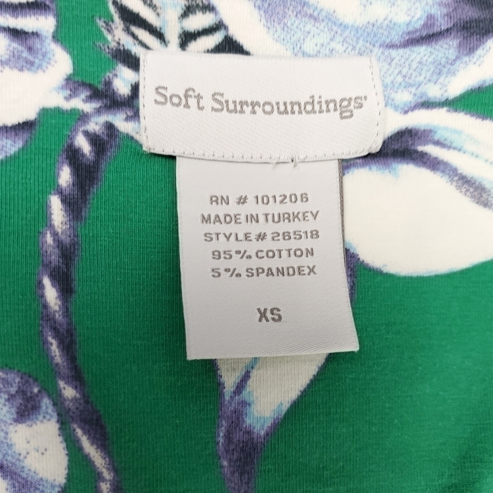 Soft Surroundings Green Floral Rouge Wrap Dress size Xs - Picture 4 of 13